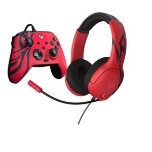 XBOX SERIES X|S & PC SPIRIT RED AIRLITE HEADSET/REMATCH CONTROLLER BUNDLE